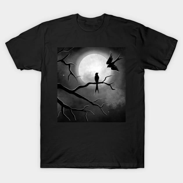 Birds Moon T-Shirt by Artistry Vibes